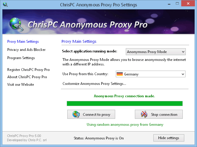 ChrisPC 無料匿名プロキシ